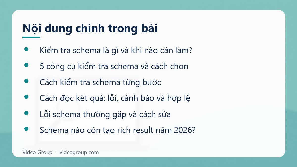 Nội dung chính: Kiểm Tra Schema