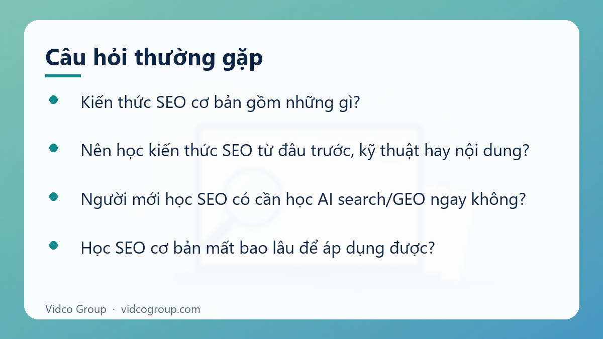Một số câu hỏi thường gặp về Kiến thức SEO cơ bản