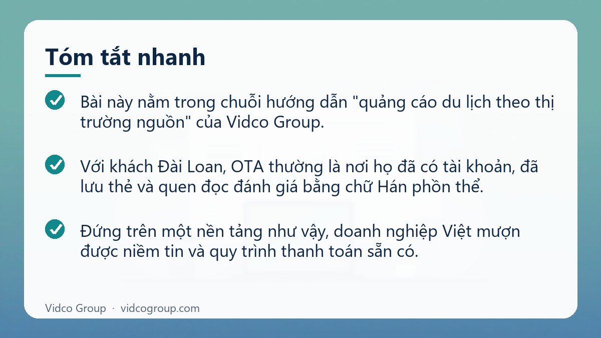 Tóm tắt nhanh: Klook, KKday và OTA Đài Loan