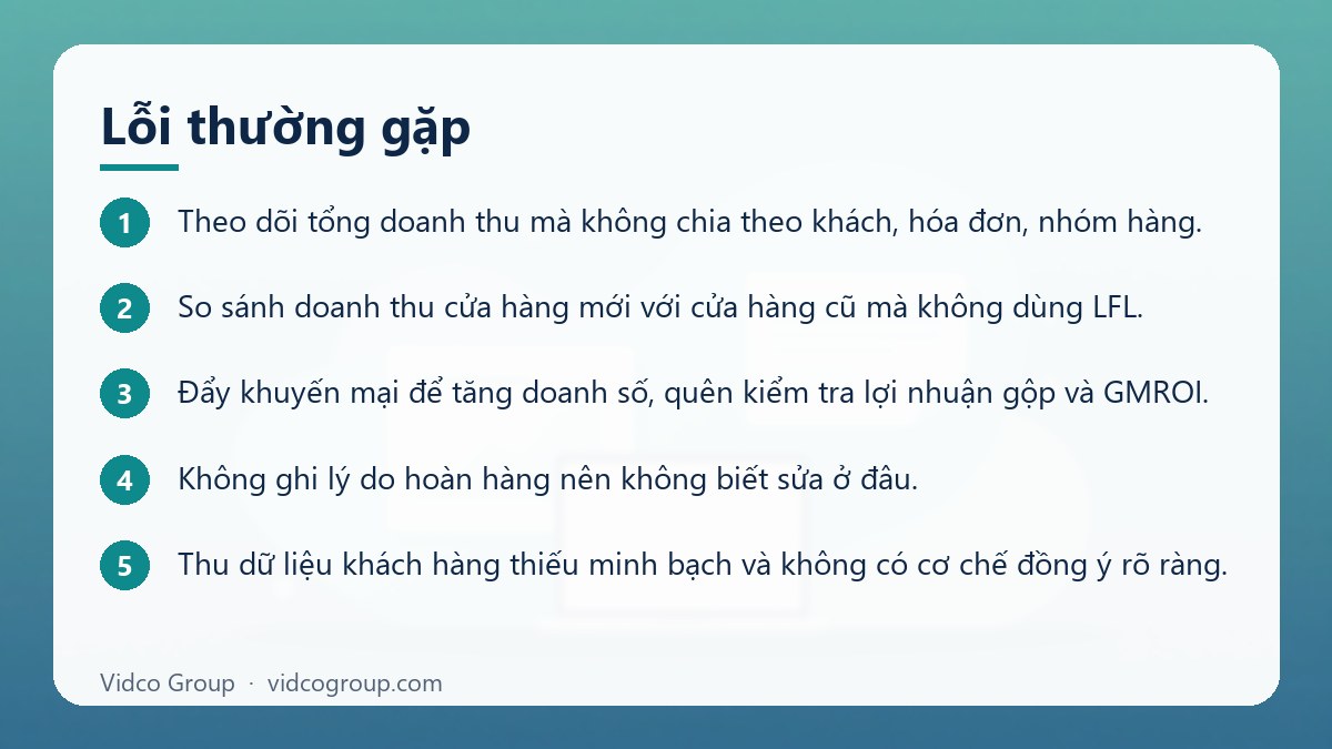 Các bước: Lỗi thường gặp