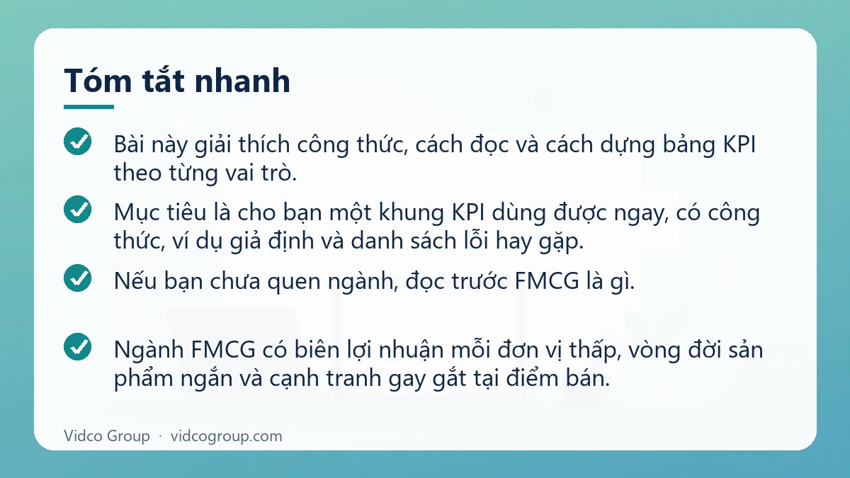 Tóm tắt nhanh: KPI ngành FMCG
