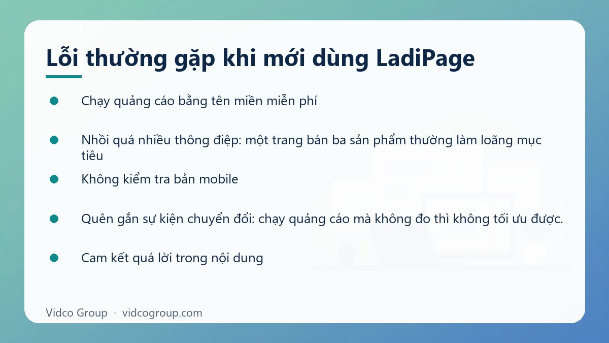 Danh sách: Lỗi thường gặp khi mới dùng LadiPage