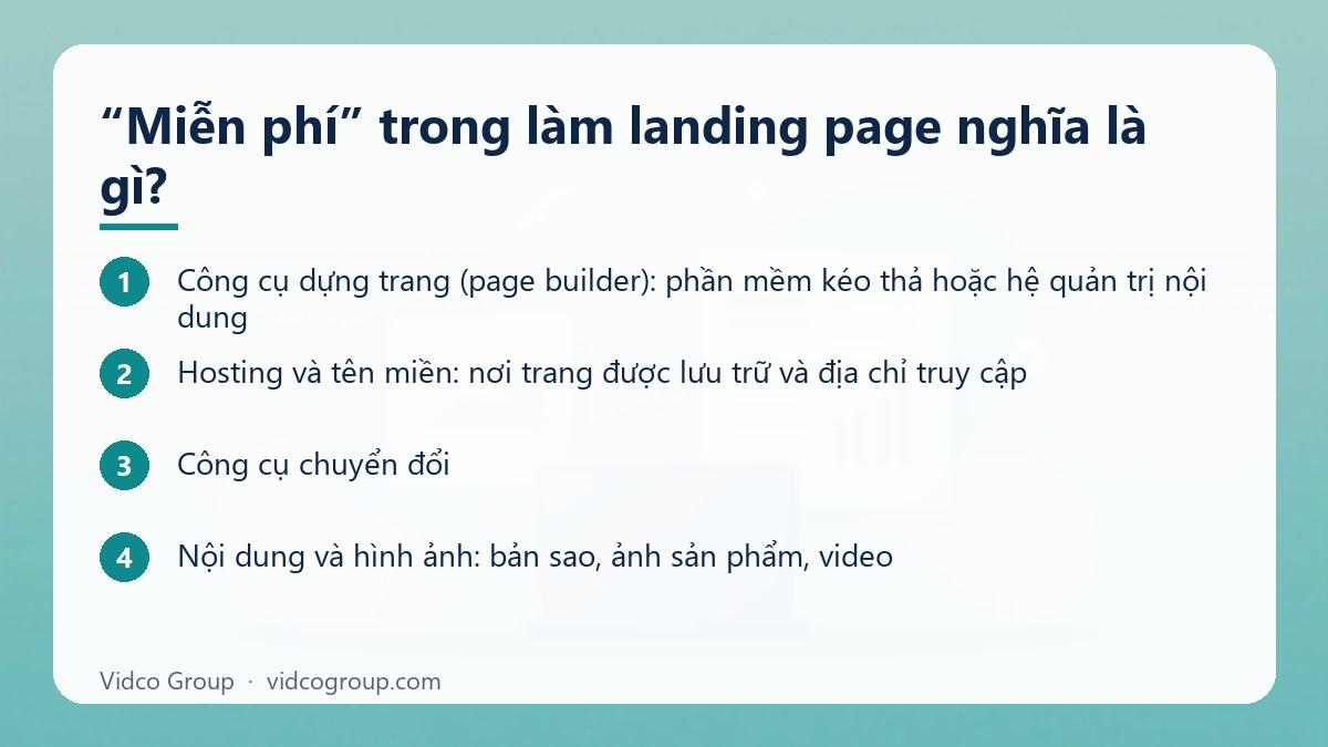 Các bước: “Miễn phí” trong làm landing page nghĩa là gì?