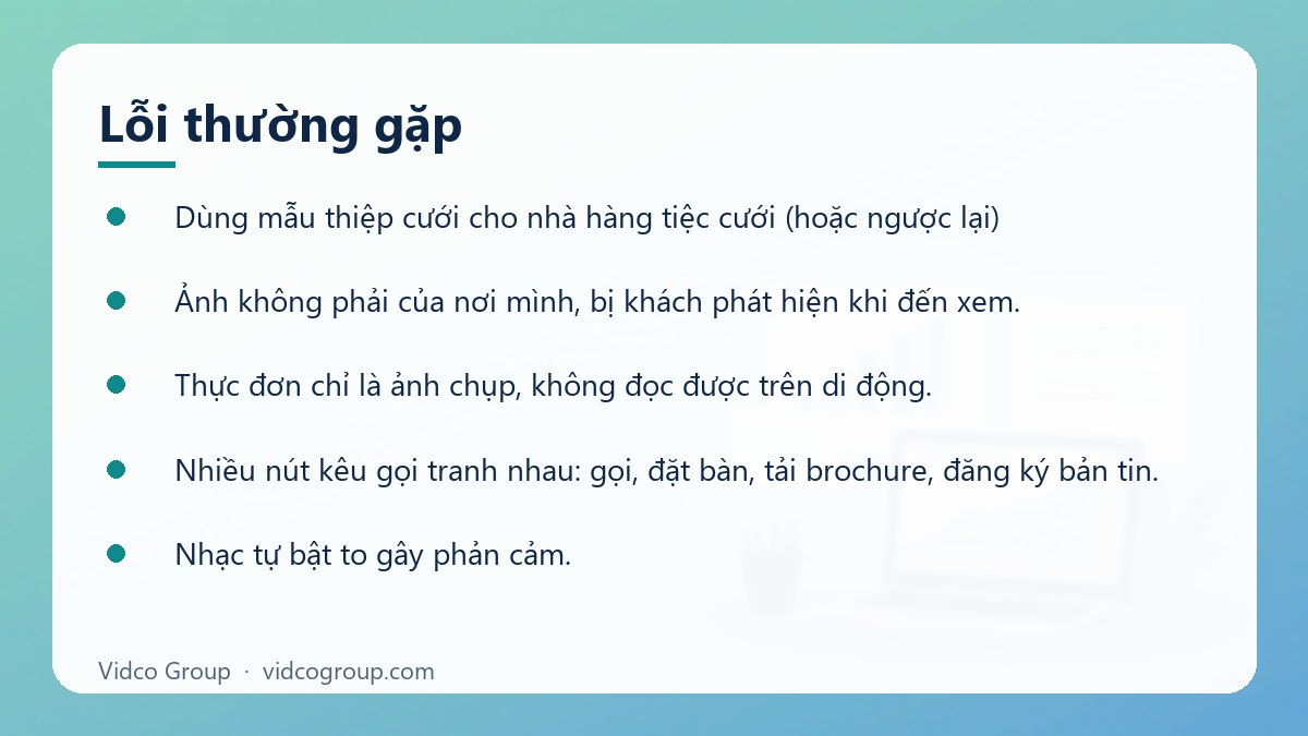 Danh sách: Lỗi thường gặp