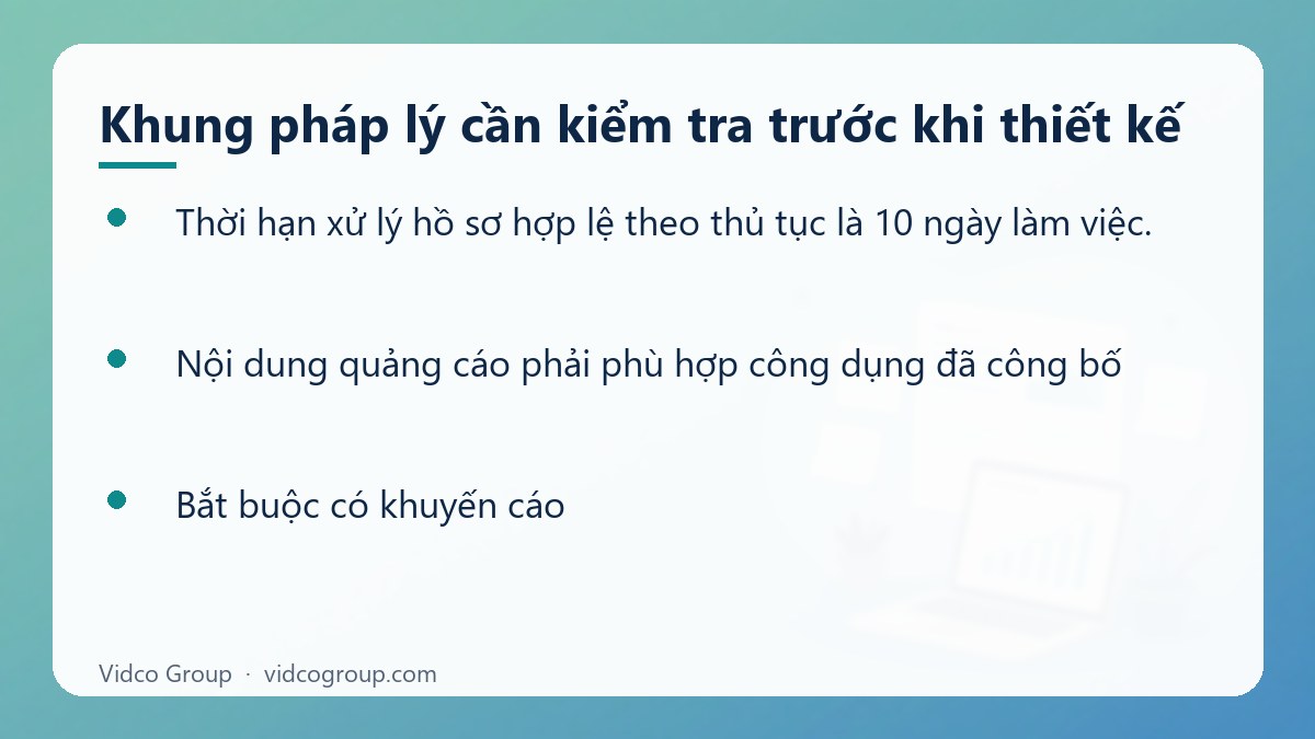 Danh sách: Khung pháp lý cần kiểm tra trước khi thiết kế