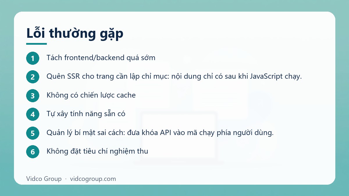 Các bước: Lỗi thường gặp
