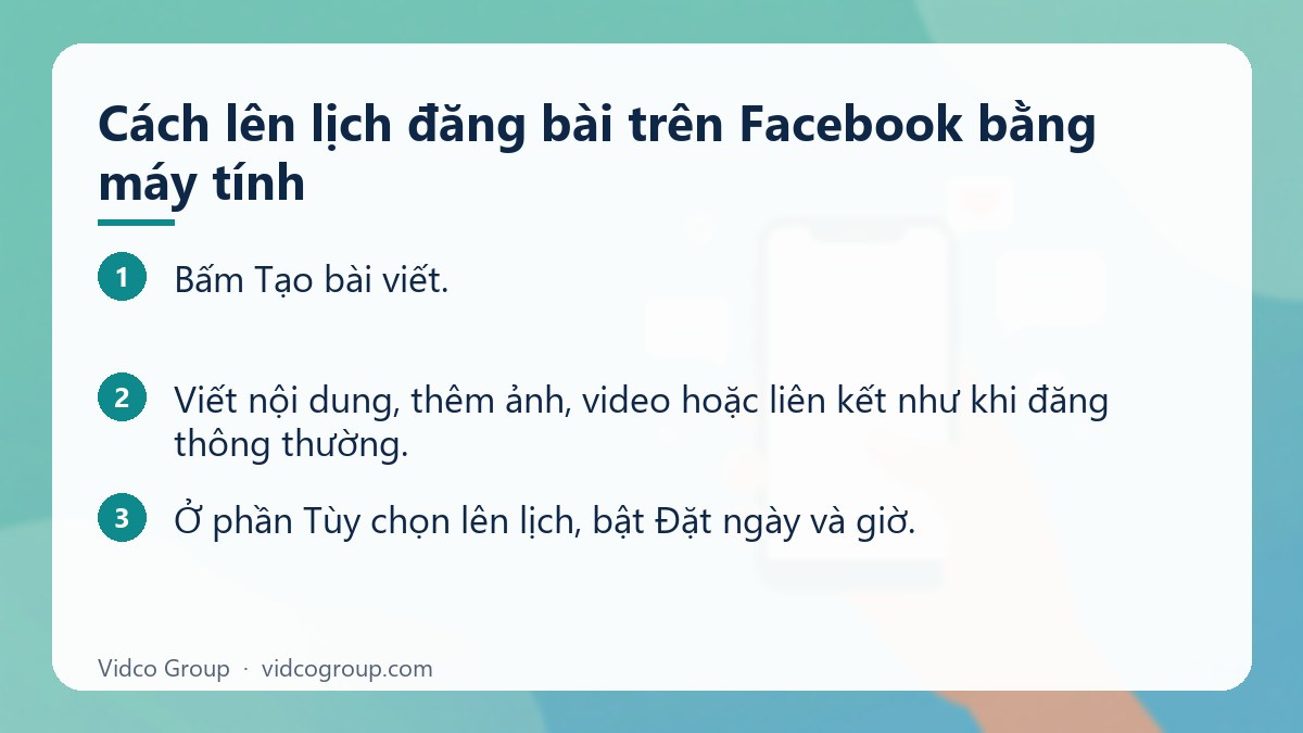 Các bước: Cách lên lịch đăng bài trên Facebook bằng máy tính