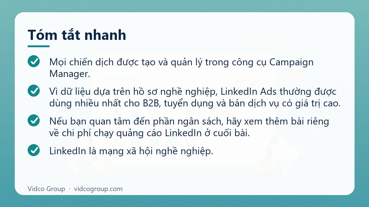 Tóm tắt nhanh: LinkedIn Ads là gì