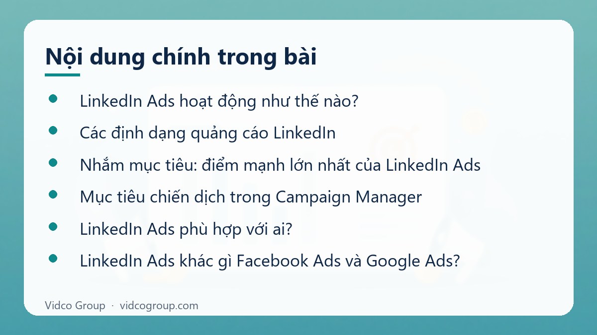 Nội dung chính: LinkedIn Ads là gì