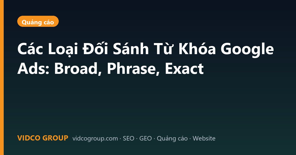 Các Loại Đối Sánh Từ Khóa Google Ads: Broad, Phrase, Exact