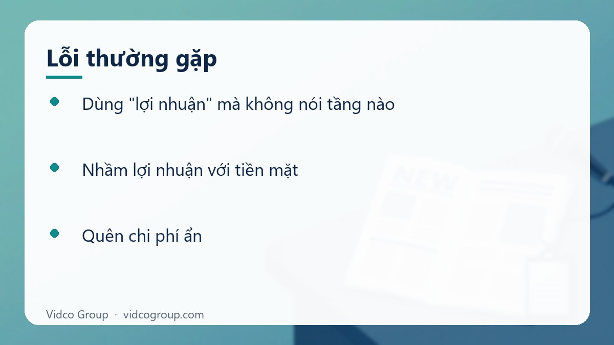 Danh sách: Lỗi thường gặp
