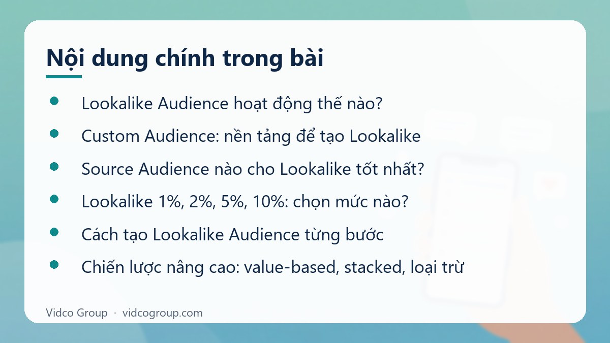 Nội dung chính: Lookalike Audience Facebook là gì