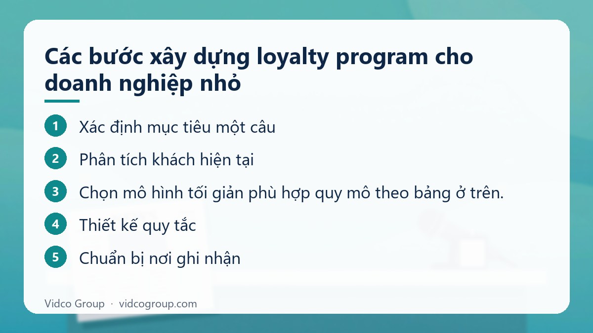 Các bước: Các bước xây dựng loyalty program cho doanh nghiệp nhỏ