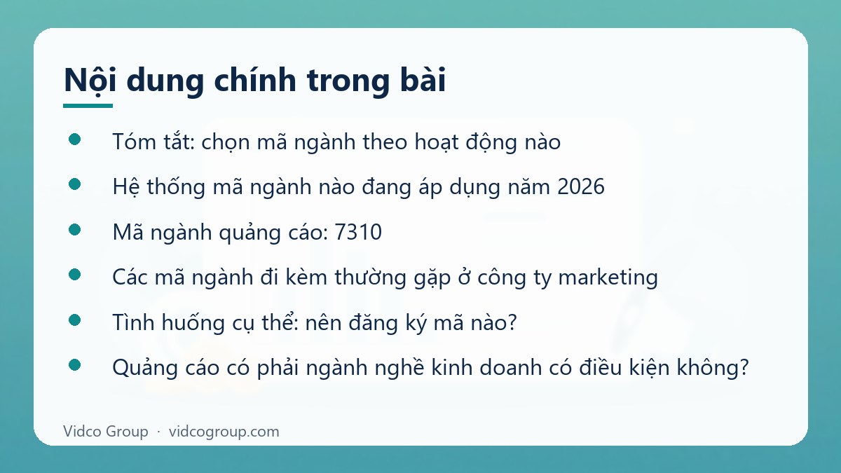 Nội dung chính: Dịch vụ marketing mã ngành nào