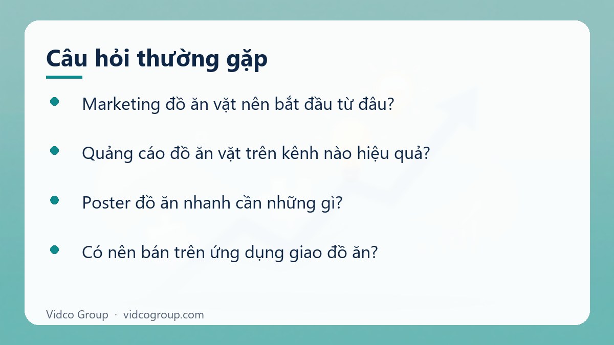 Một số câu hỏi thường gặp về Marketing đồ ăn vặt, đồ ăn nhanh