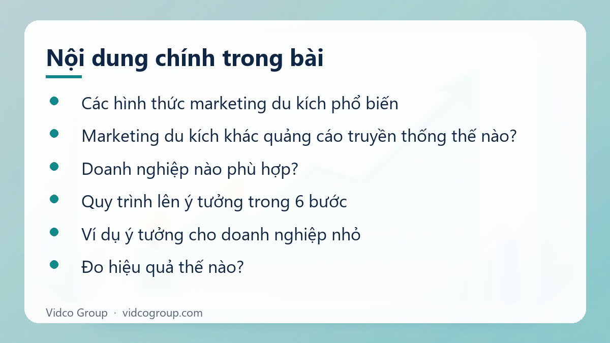 Nội dung chính: Marketing du kích là gì