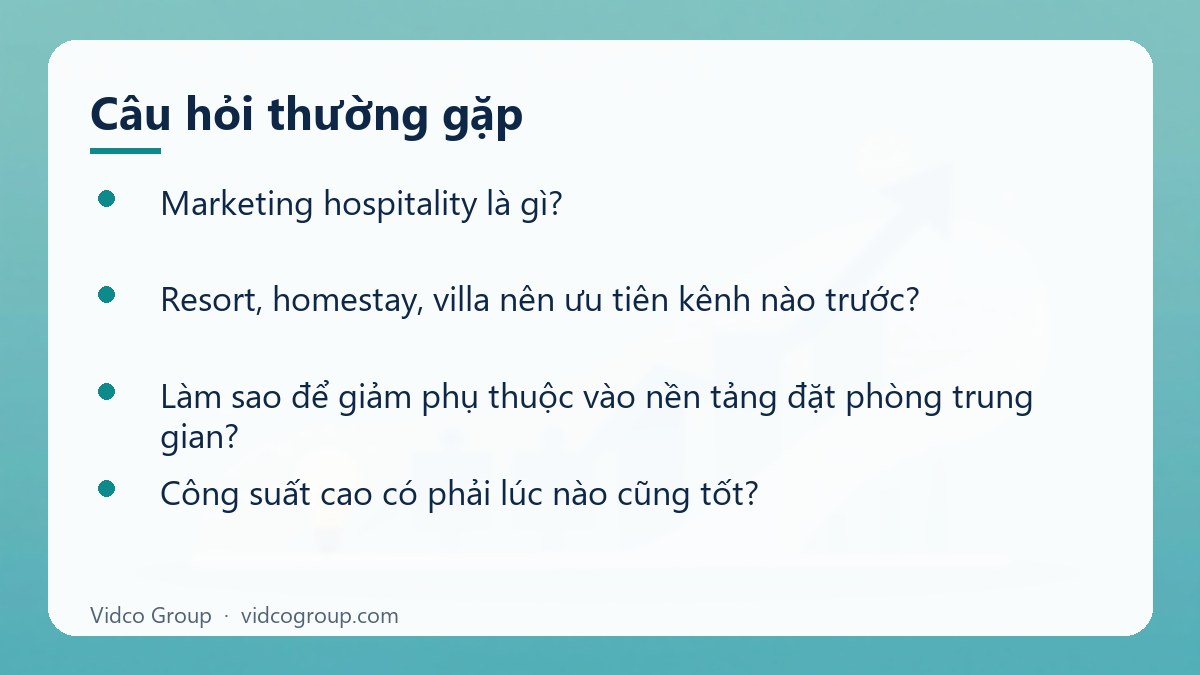 Một số câu hỏi thường gặp về Marketing hospitality