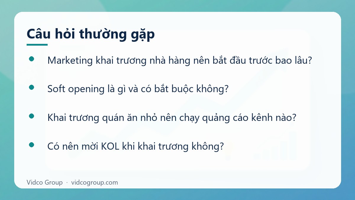 Một số câu hỏi thường gặp về Marketing khai trương nhà hàng, quán ăn