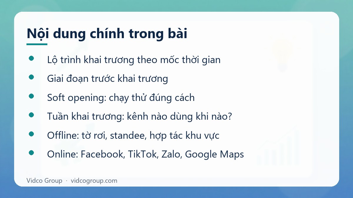 Nội dung chính: Marketing khai trương nhà hàng, quán ăn