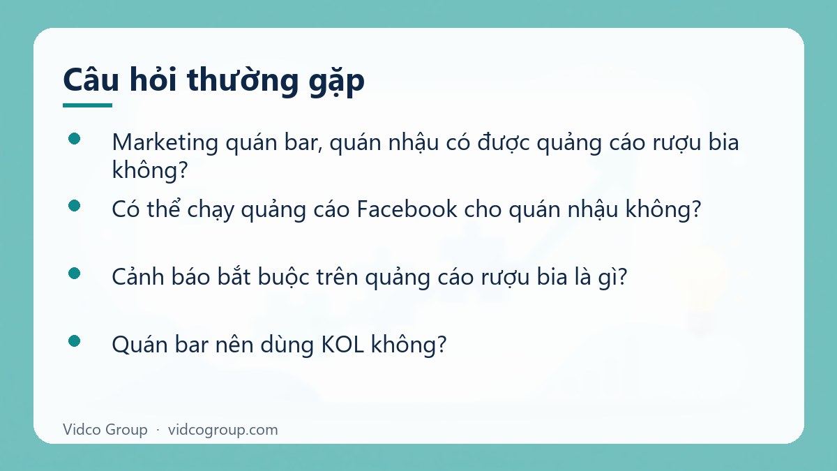 Một số câu hỏi thường gặp về Marketing quán bar, quán nhậu