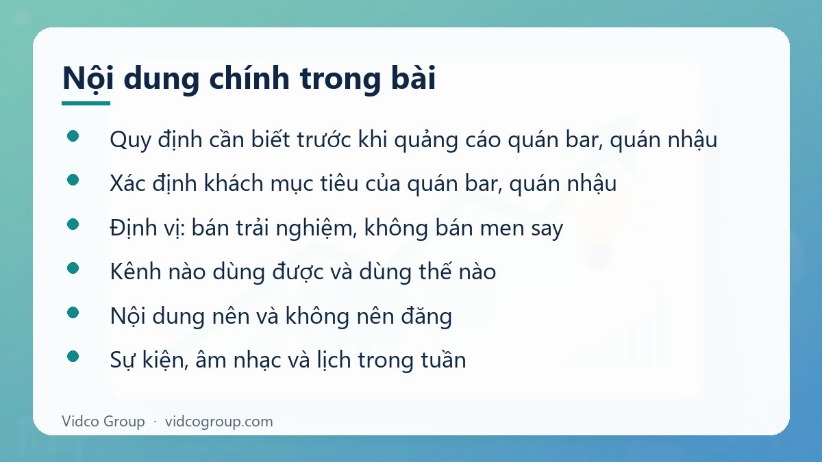 Nội dung chính: Marketing quán bar, quán nhậu