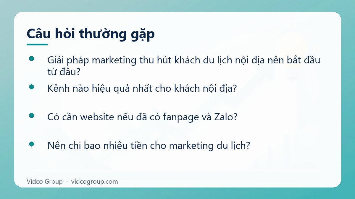 Một số câu hỏi thường gặp về Giải pháp marketing thu hút khách du lịch nội địa