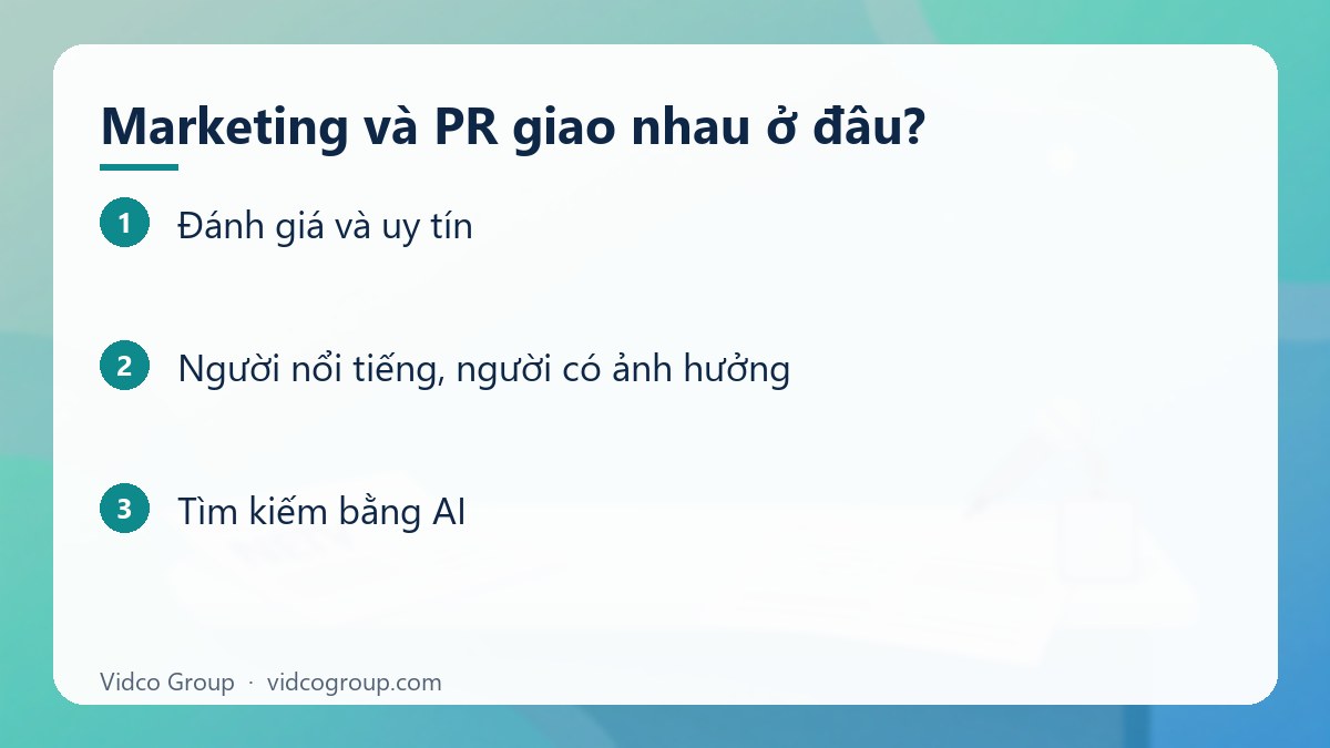 Các bước: Marketing và PR giao nhau ở đâu?