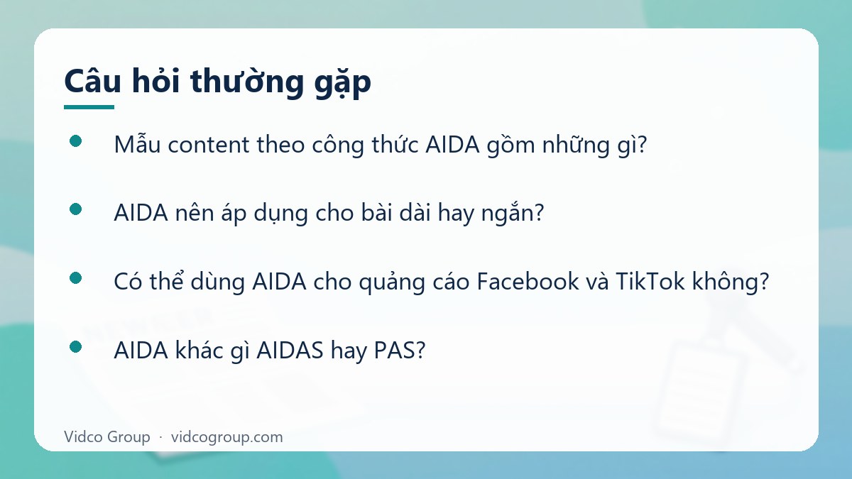 Một số câu hỏi thường gặp về Mẫu content theo công thức AIDA