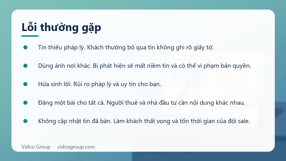 Danh sách: Lỗi thường gặp