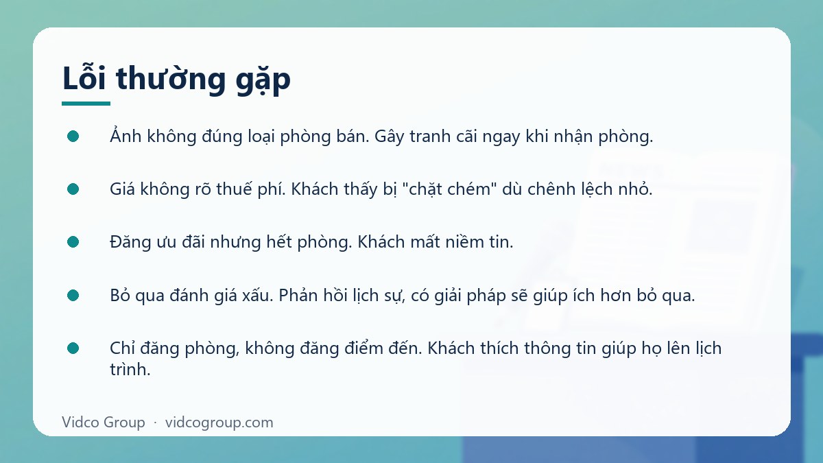 Danh sách: Lỗi thường gặp