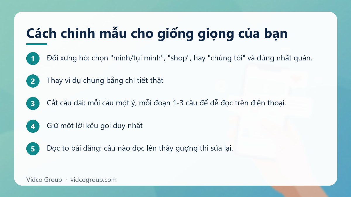 Các bước: Cách chỉnh mẫu cho giống giọng của bạn