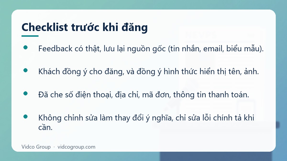 Danh sách: Checklist trước khi đăng