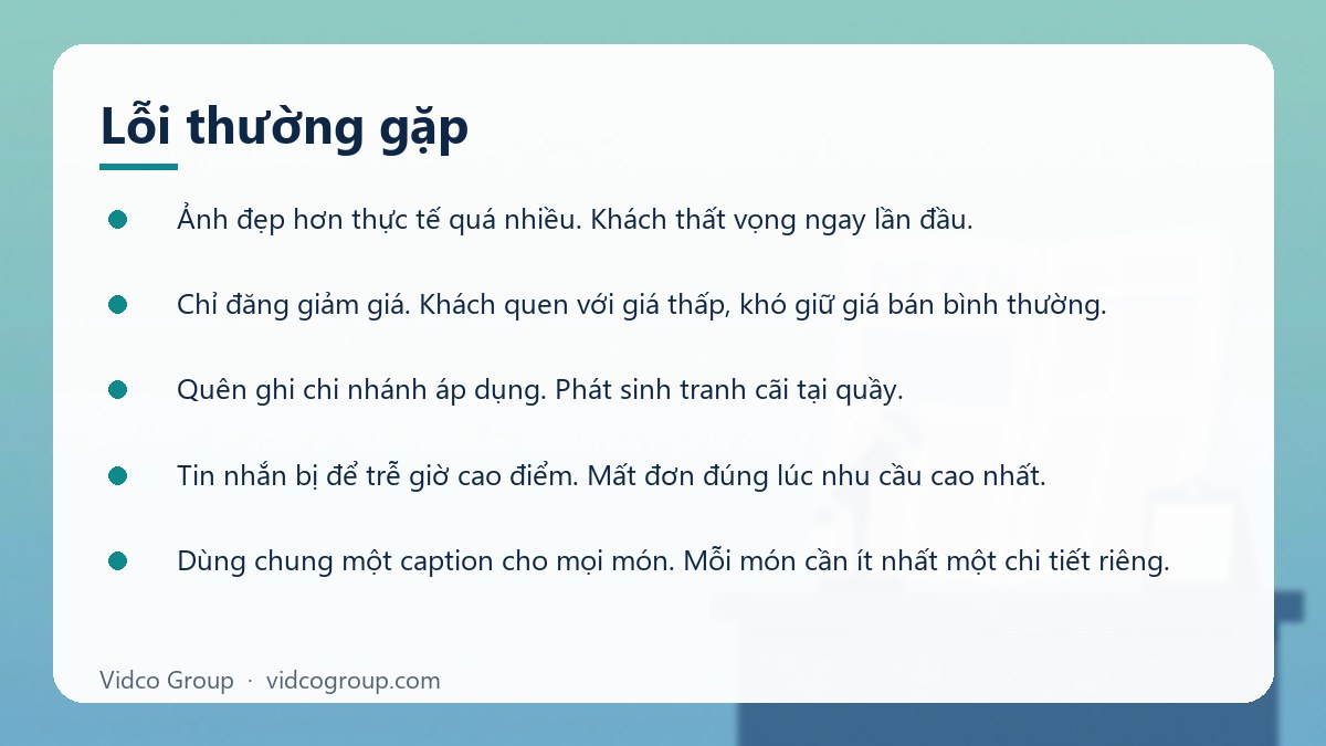 Danh sách: Lỗi thường gặp