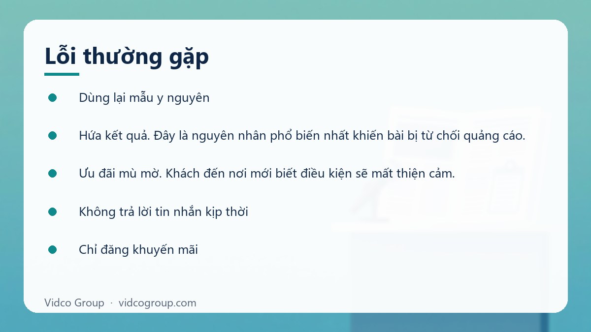 Danh sách: Lỗi thường gặp