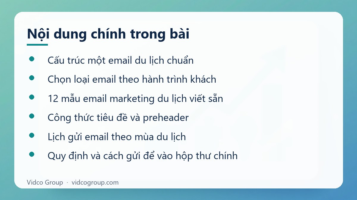 Nội dung chính: Mẫu email marketing du lịch