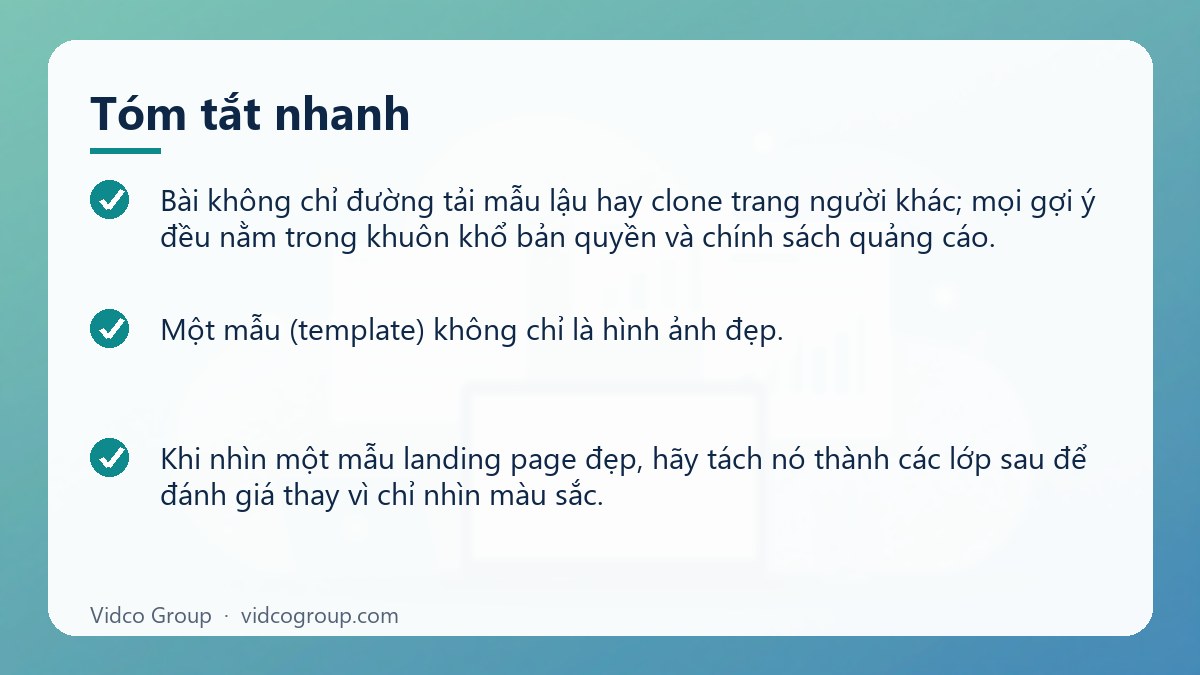 Tóm tắt nhanh: Mẫu Landing Page Bán Hàng Đẹp