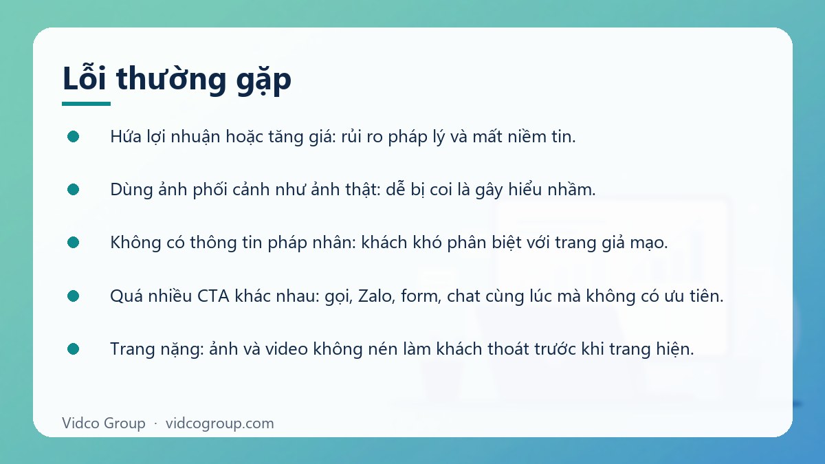 Danh sách: Lỗi thường gặp