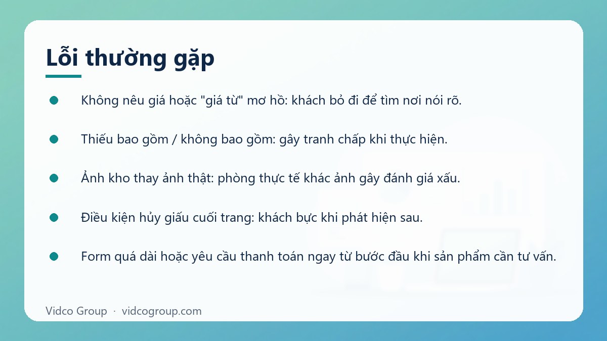Danh sách: Lỗi thường gặp