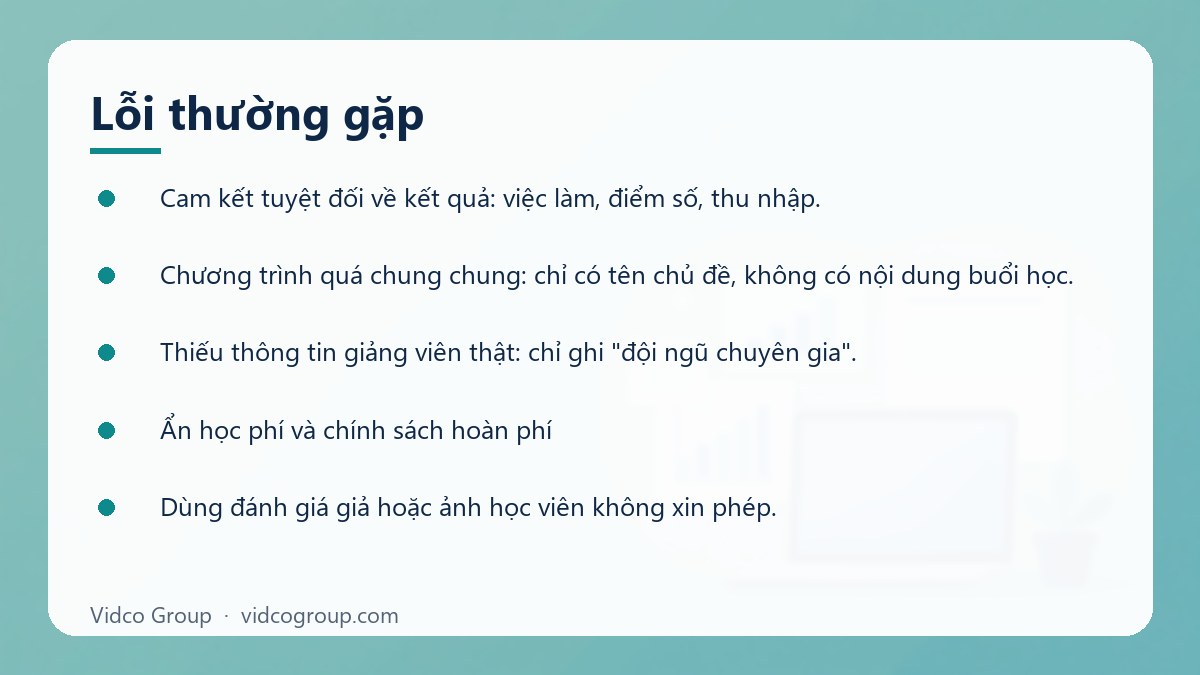 Danh sách: Lỗi thường gặp