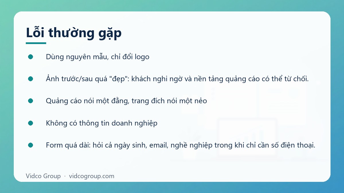 Danh sách: Lỗi thường gặp