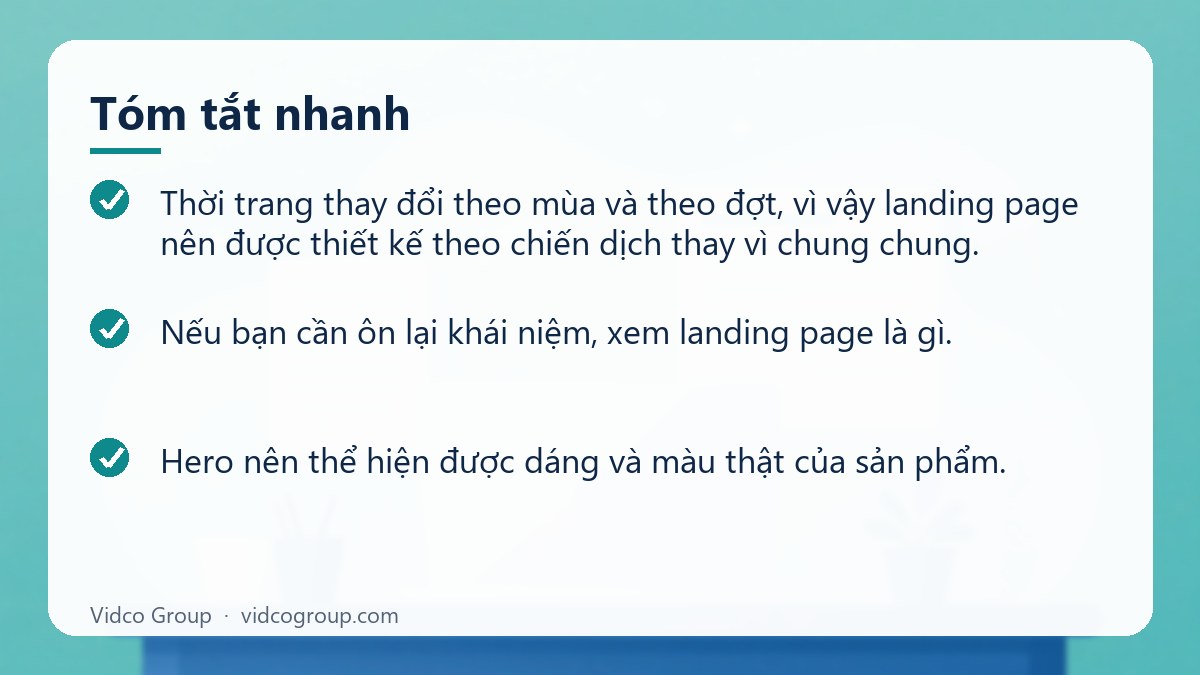 Tóm tắt nhanh: Mẫu Landing Page Thời Trang