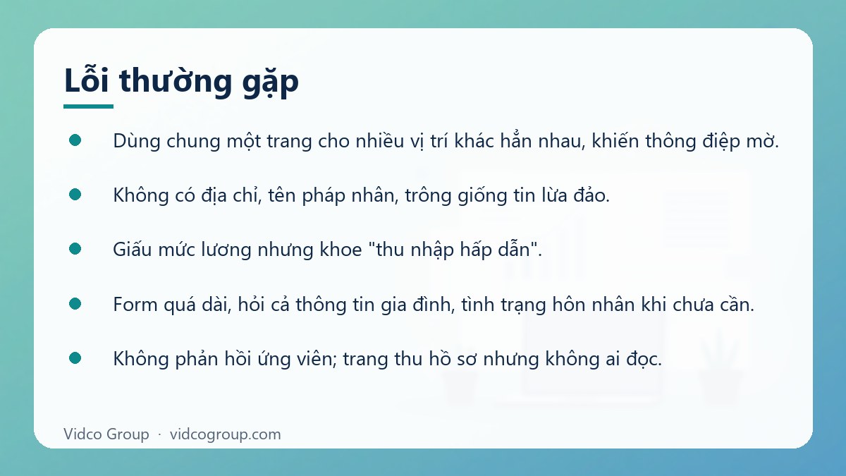 Danh sách: Lỗi thường gặp
