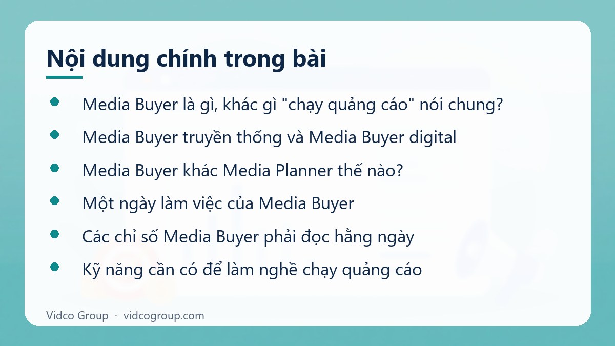 Nội dung chính: Media Buyer là gì