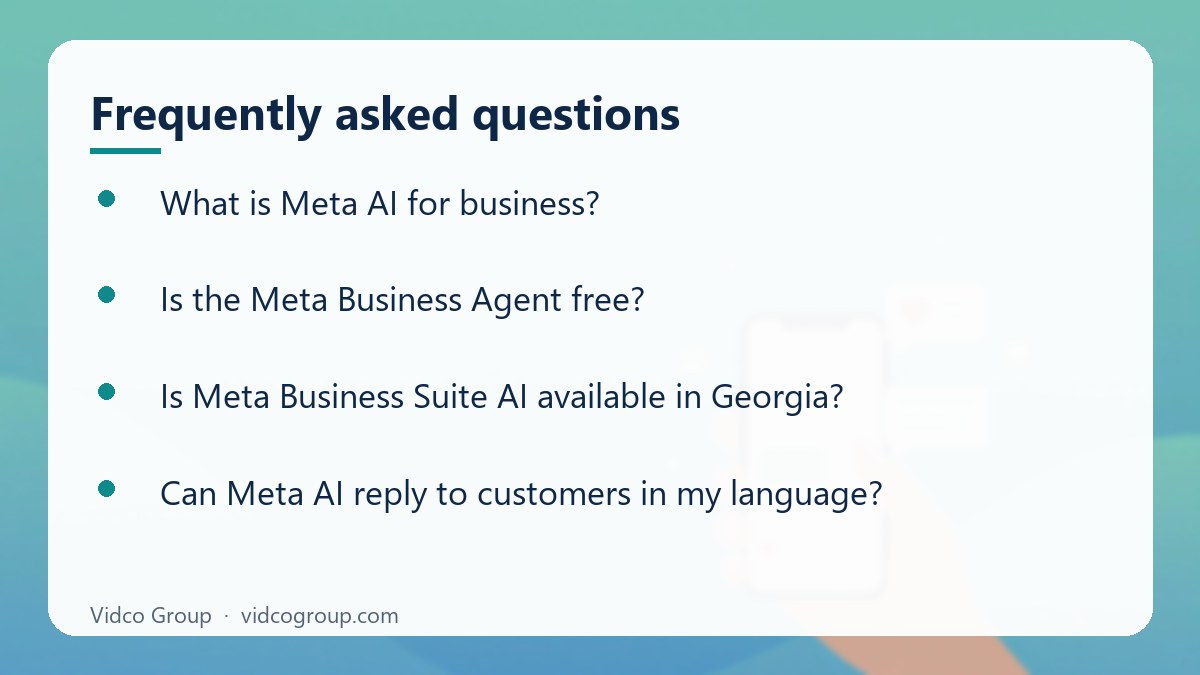 Common questions about Meta AI for Business