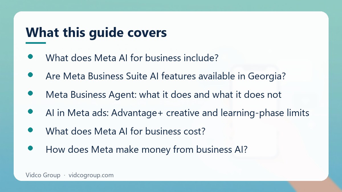 What this guide covers: Meta AI for Business