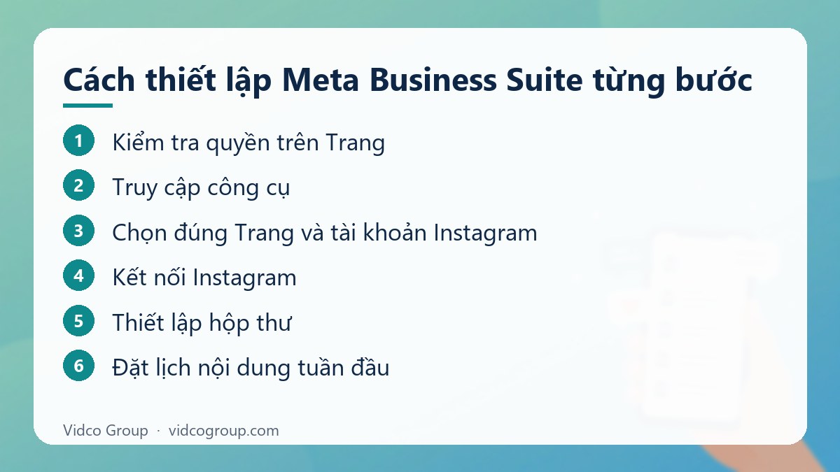 Các bước: Cách thiết lập Meta Business Suite từng bước