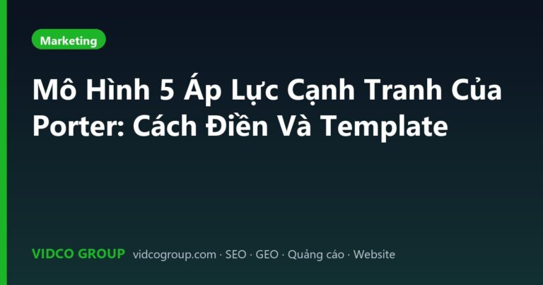 Mô Hình 5 Áp Lực Cạnh Tranh Của Porter: Cách Điền Và Template
