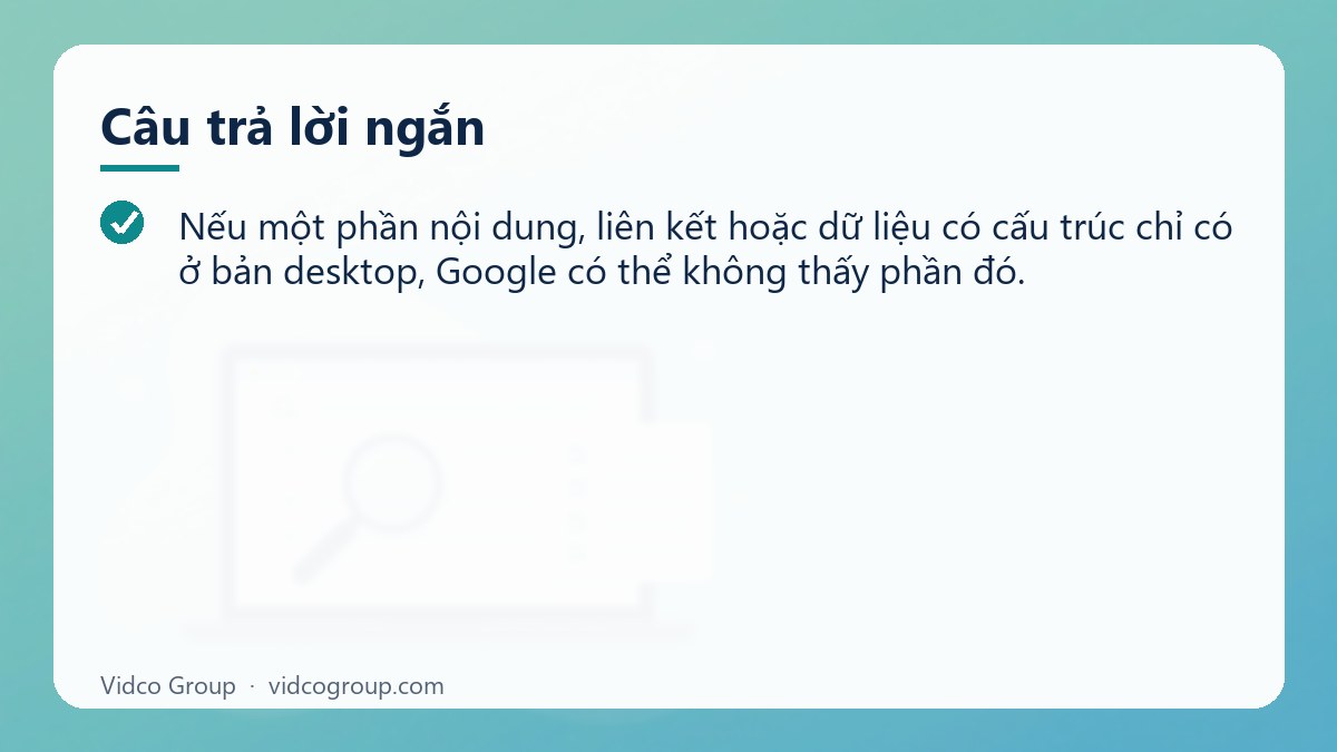 Câu trả lời ngắn: Mobile SEO