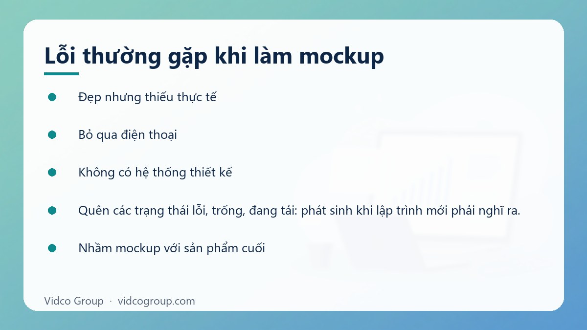 Danh sách: Lỗi thường gặp khi làm mockup