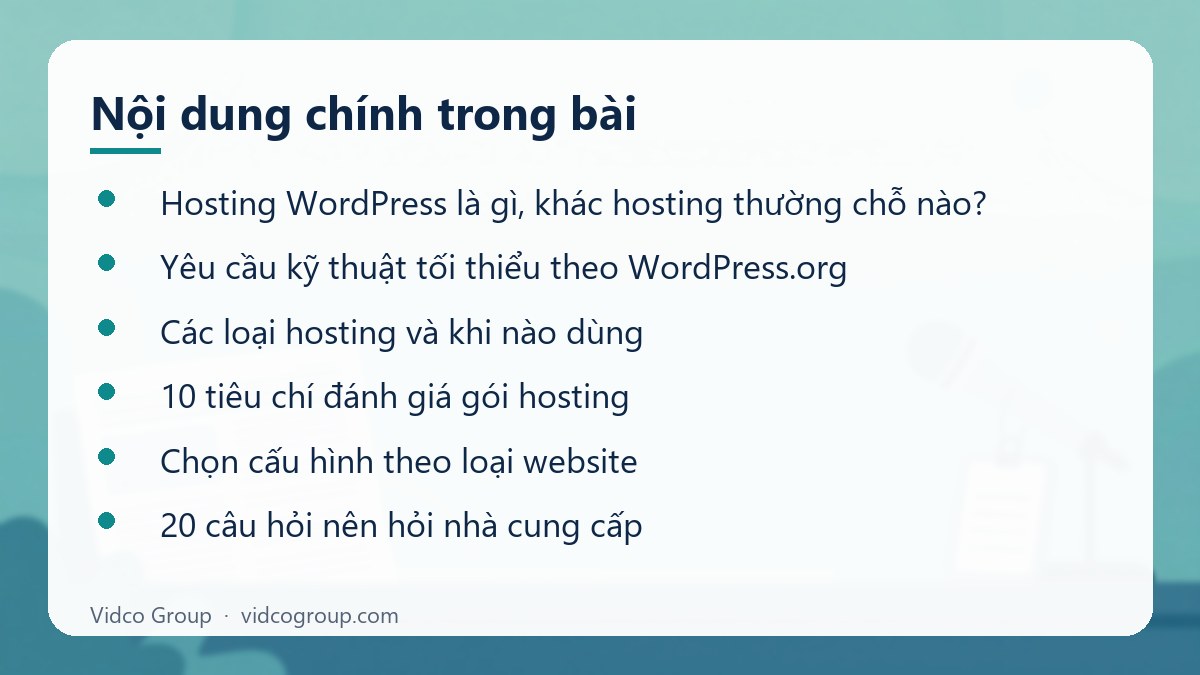 Nội dung chính: Mua hosting WordPress cần lưu ý gì